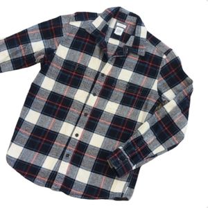 Gap Untucked Flannel Button Down Shirt; Black, White, and Red Plaid. Size Small